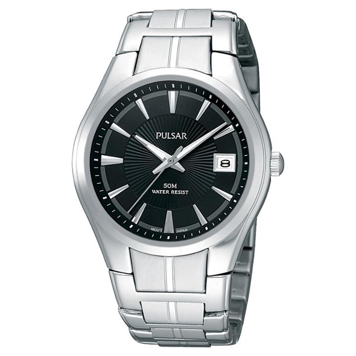 Men's Pulsar Basic Dress Watch - Silver Tone With Luminous Hands - Pxh913