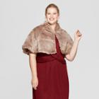 Estee & Lilly Women's Plus Size Faux Fur Capelette - Estee &
