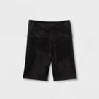 Women's Velvet Bike Pajama Shorts - Colsie Black