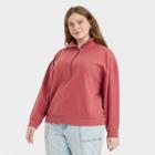 Women's Quarter Zip Sweatshirt - Universal Thread Rust