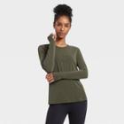 Women's Wrap Back Long Sleeve T-shirt - All In Motion Olive Green
