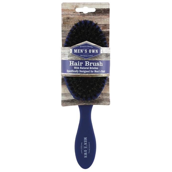 Swissco Men's Own Soft Touch Hair Brush 100% Boar Bristle, Blue