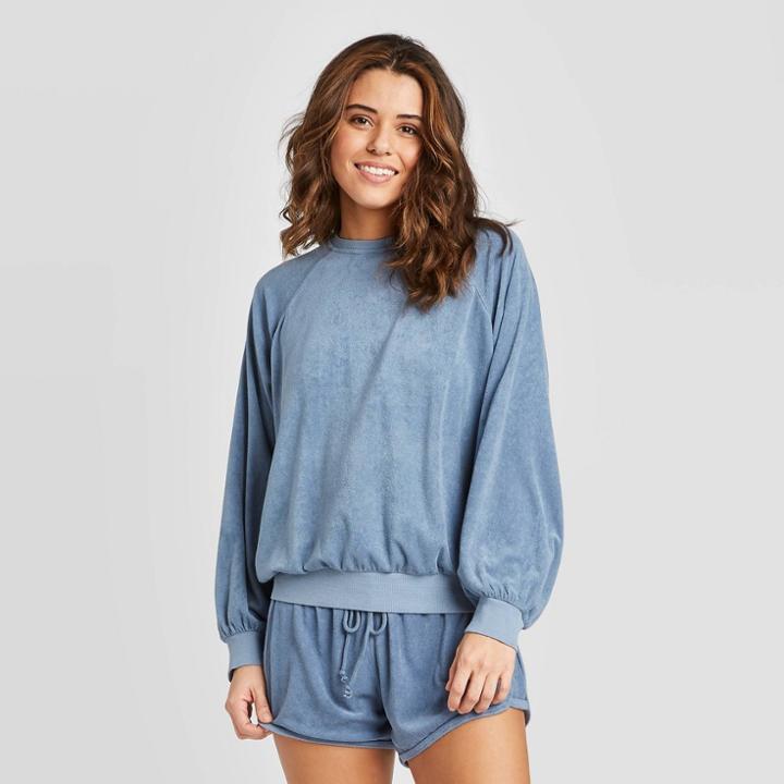 Women's Crewneck Raglan Sweatshirt - Universal Thread Blue