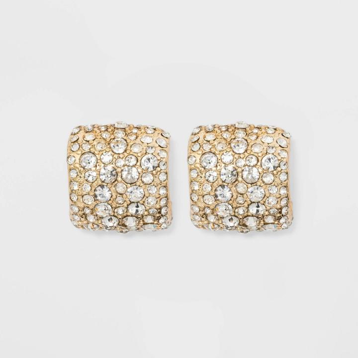 Sugarfix By Baublebar Crystal Covered Huggie Hoops - Clear, Women's