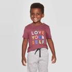 Petitetoddler Boys' Short Sleeve Love Yourself Graphic T- Shirt - Cat & Jack Berry Maroon 12m, Boy's, Red