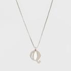 Silver Plated Initial Q Pendant Necklace - A New Day Silver,