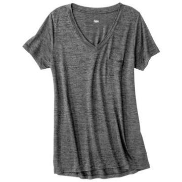 Mossimo Women's V-neck Tee - Gray L
