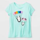 Girls' Adaptive Pandas Graphic T-shirt - Cat & Jack - Aqua Xs, Size: Xs