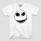 Disney Men's The Nightmare Before Christmas Jack Skeleton Short Sleeve T-shirt - White