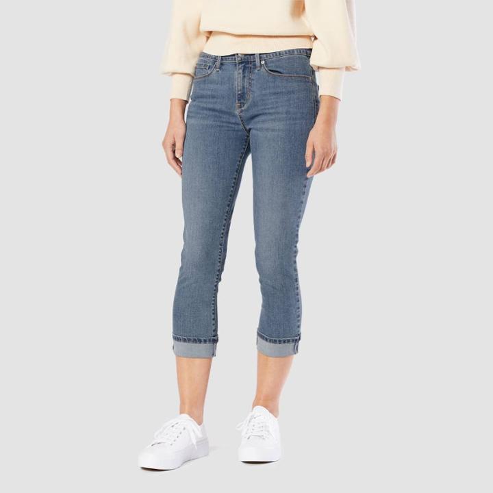 Denizen From Levi's Women's Mid-rise Slim Capri Jeans - Blue