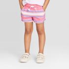 Toddler Girls' Knit Striped Pull-on Shorts - Cat & Jack Coral 12m, Toddler Girl's, Pink