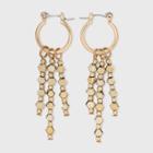 Hoop With Linear Beaded Drop Earrings - A New Day Gold