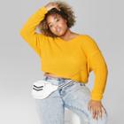 Women's Plus Size Long Sleeve V-neck - Wild Fable Yellow