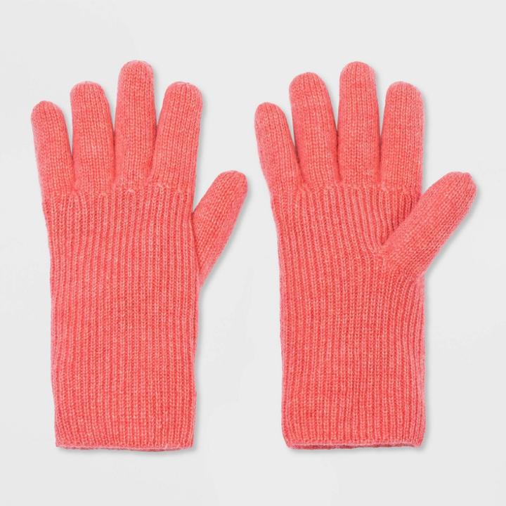 Women's Cashmere Gloves - A New Day Coral, Pink