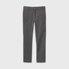 Boys' Flat Front Stretch Uniform Straight Fit Pants - Cat & Jack Charcoal Gray