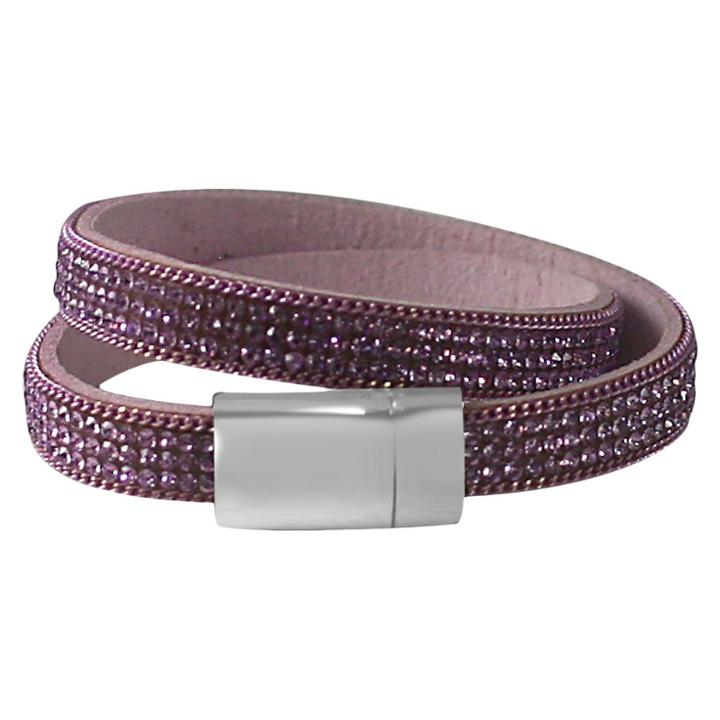Zirconmania Zirconite Colored Crystals Double Wrap Bracelet - Lavender, Girl's