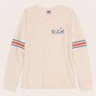 Junk Food Women's Plus Size U.s.a. Long Sleeve T-shirt - Cream