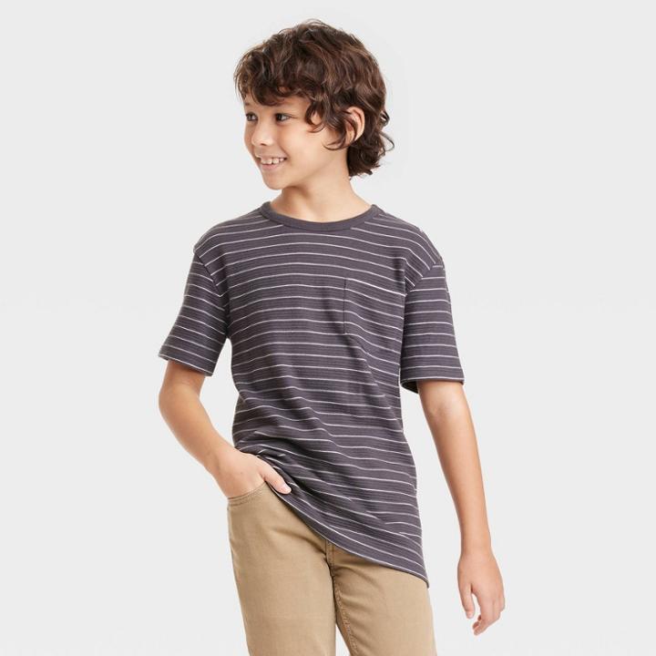 Boys' Ottoman Short Sleeve Knit T-shirt - Cat & Jack Gray