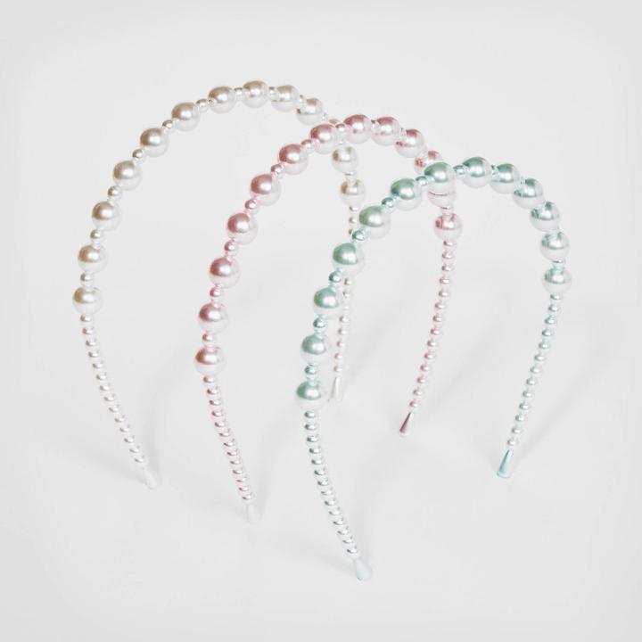 Girls' 3pk Pearl Beaded Headband Set - Cat & Jack