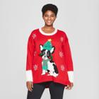Women's Plus Size Dog Christmas Ugly Sweater - 33 Degrees (juniors') Red