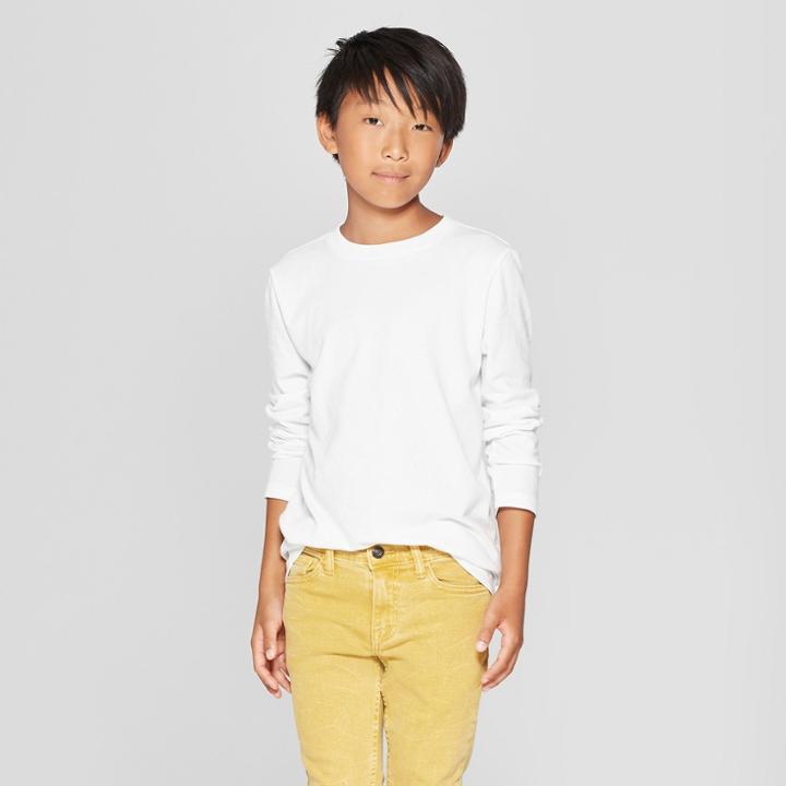 Boys' Long Sleeve T-shirt - Cat & Jack White S, Boy's,