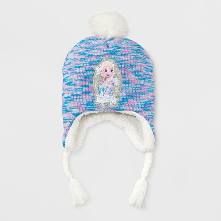 Disney Girls' Frozen Elsa Cold Weather Hat - Turquoise