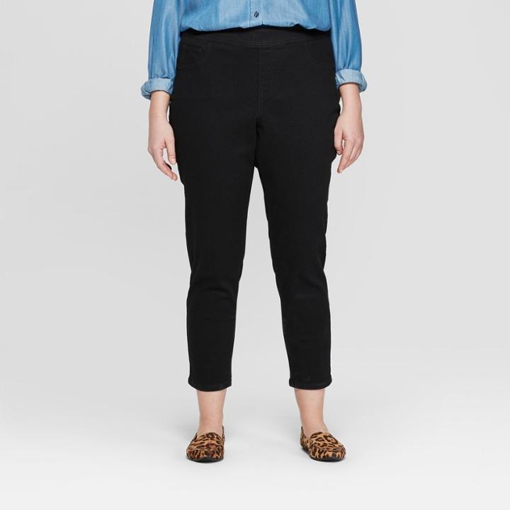 Women's Plus Size Pull On Jeggings - Ava & Viv Black