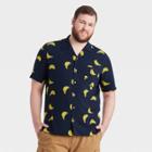 Men's Tall Printed Regular Fit Camp Collar Short Sleeve Button-down Shirt - Goodfellow & Co
