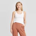 Women's Regular Fit Scoop Neck Any Day Tank Top - A New Day Fresh White