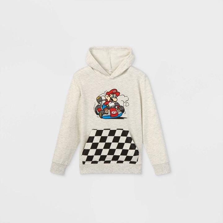 Boys' Nintendo Mario Kart Pullover Sweatshirt - Off-white