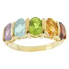 Distributed By Target 2.50 Ct.t.w. Oval Cut Multi-gemstone 5-stone Prong Set Ring Gold Plated (size 6),