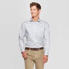 Men's Plaid Standard Fit Long Sleeve Dress Button-down Shirt - Goodfellow & Co Gray Mist M, Size: Medium, Gray Blue