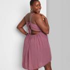 Women's Plus Size Sleeveless Open Back Babydoll Dress - Wild Fable Grape