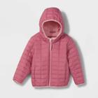 Toddler Long Sleeve Puffer Jacket - Cat & Jack Pink