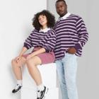 Plus Size Long Sleeve Oversized Rugby Polo T-shirt - Wild Fable Purple