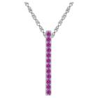 Target Natural Amethyst Prong Set Vertical Bar Pendant In Sterling Silver, Women's, White