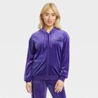 Women's Nba Lakers Velour Zip-up Graphic Hoodie - Purple