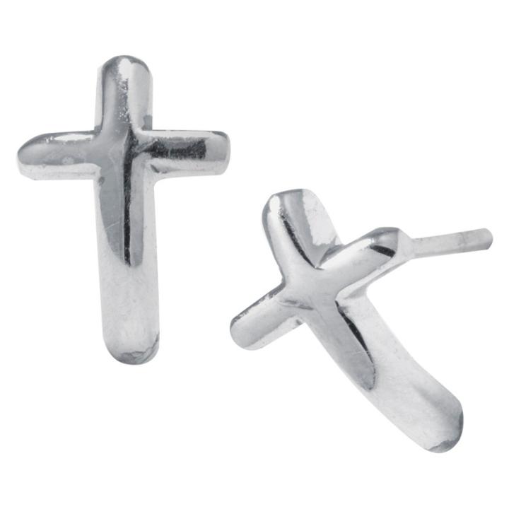 Target Sterling Silver Cross Stud Earrings, Women's