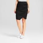 Women's Knit Wrap Skirt - A New Day Black Xxs