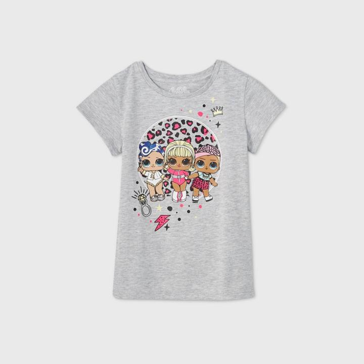 Mga Entertainment Girls' L.o.l. Surprise! Short Sleeve Graphic T-shirt - Gray