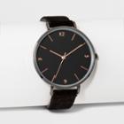 Target Women's Velvet Strap Watch - A New Day Black