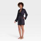 Women's Satin Robe - Stars Above Black