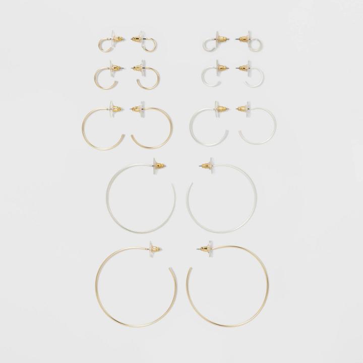 Multi On Hoops Earrings - Universal Thread Gold,