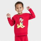 Toddler's Disney Mickey And Friends Family Holiday Graphic Sweatshirt - Red