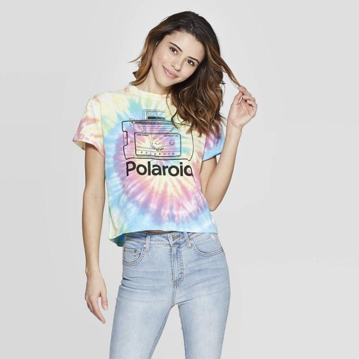 Women's Polaroid Short Sleeve Cropped T-shirt (juniors') - Tie Dye Xxl,