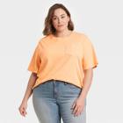Women's Plus Size Short Sleeve T-shirt - A New Day Orange