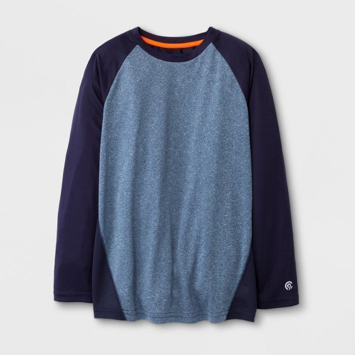 Boys' Baseball Long Sleeve T-shirt - C9 Champion Navy (blue)