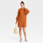 Women's Long Sleeve Sweater Dress - A New Day Brown