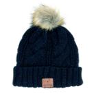 Women's Bluetooth Beanie With Faux Fur Pom - Tenergy Black