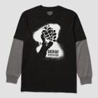 Men's Green Day Long Sleeve Graphic T-shirt - Charcoal Gray/black